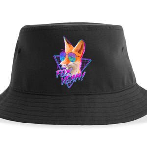 Retro 80's Eighties Polygon Fox Yeah Sustainable Bucket Hat