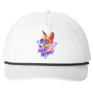 Retro 80's Eighties Polygon Fox Yeah Snapback Five-Panel Rope Hat