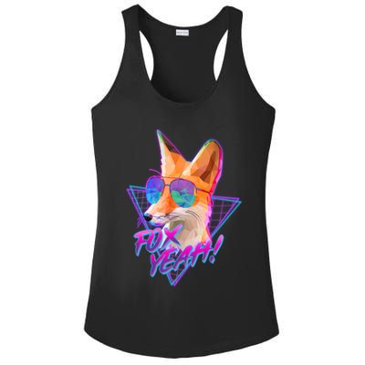 Retro 80's Eighties Polygon Fox Yeah Ladies PosiCharge Competitor Racerback Tank