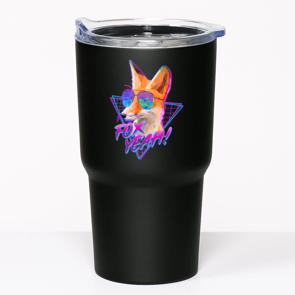 Retro 80's Eighties Polygon Fox Yeah Tumbler