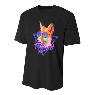 Retro 80's Eighties Polygon Fox Yeah Youth Performance Sprint T-Shirt