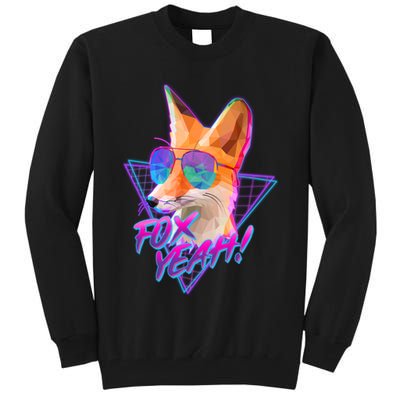 Retro 80's Eighties Polygon Fox Yeah Tall Sweatshirt
