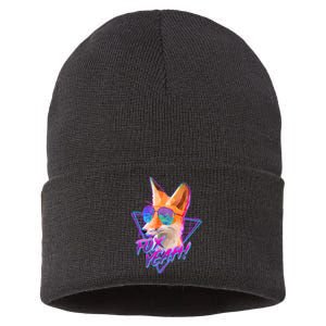 Retro 80's Eighties Polygon Fox Yeah Sustainable Knit Beanie