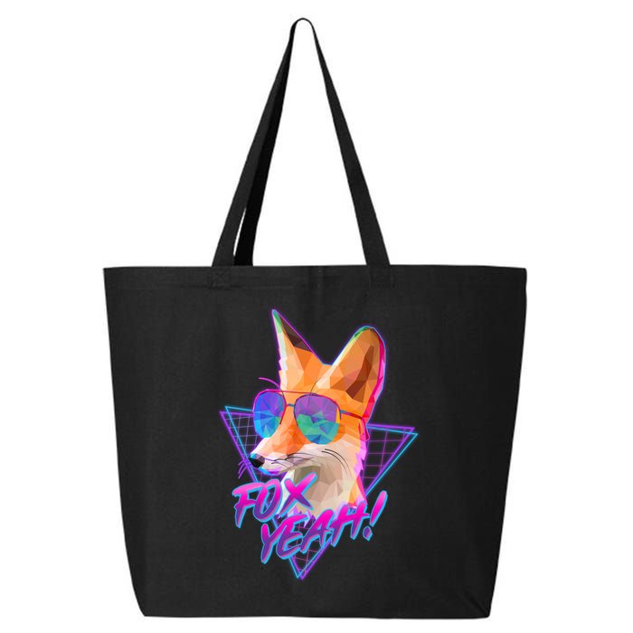 Retro 80's Eighties Polygon Fox Yeah 25L Jumbo Tote