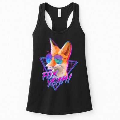 Retro 80's Eighties Polygon Fox Yeah Womens Tank Top