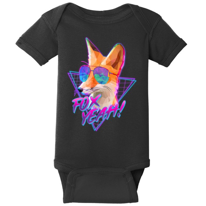 Retro 80's Eighties Polygon Fox Yeah Baby Bodysuit