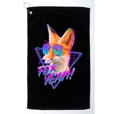 Retro 80's Eighties Polygon Fox Yeah Golf Towel