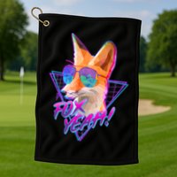 Retro 80's Eighties Polygon Fox Yeah Golf Towel