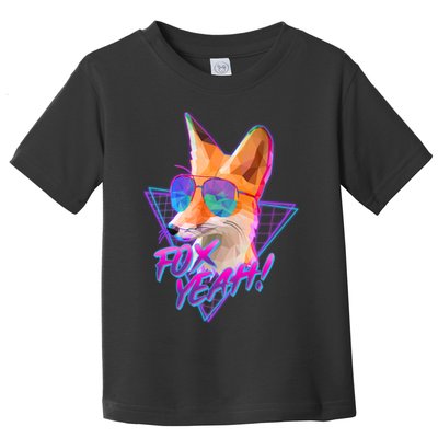 Retro 80's Eighties Polygon Fox Yeah Toddler T-Shirt