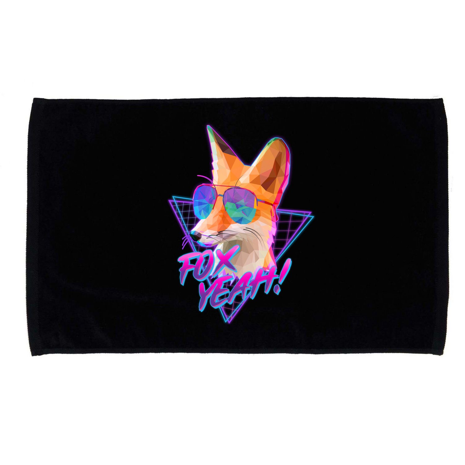 Retro 80's Eighties Polygon Fox Yeah Microfiber Hand Towel