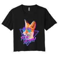 Retro 80's Eighties Polygon Fox Yeah Crop Top