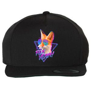 Retro 80's Eighties Polygon Fox Yeah Wool Snapback Cap