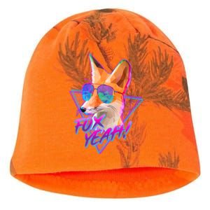 Retro 80's Eighties Polygon Fox Yeah Kati - Camo Knit Beanie