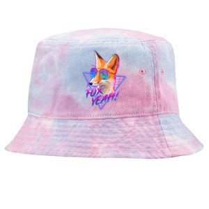 Retro 80's Eighties Polygon Fox Yeah Tie-Dyed Bucket Hat