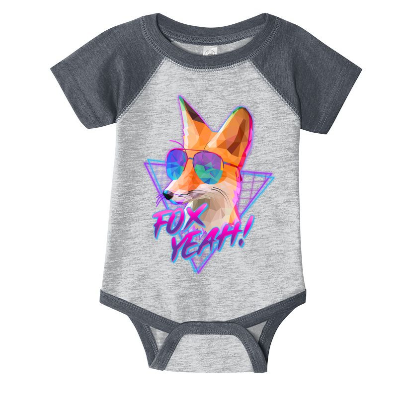 Retro 80's Eighties Polygon Fox Yeah Infant Baby Jersey Bodysuit