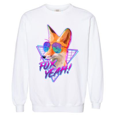 Retro 80's Eighties Polygon Fox Yeah Garment-Dyed Sweatshirt
