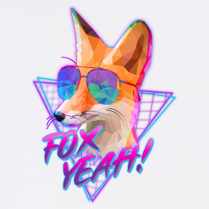 Retro 80's Eighties Polygon Fox Yeah Garment-Dyed Sweatshirt