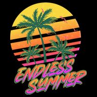 Retro 80s Eighties Tropical Endless Summer Flatbill Hat