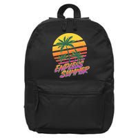 Retro 80s Eighties Tropical Endless Summer 16 in Basic Backpack