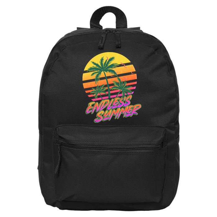 Retro 80s Eighties Tropical Endless Summer 16 in Basic Backpack