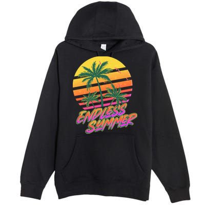 Retro 80s Eighties Tropical Endless Summer Premium Pullover Hoodie