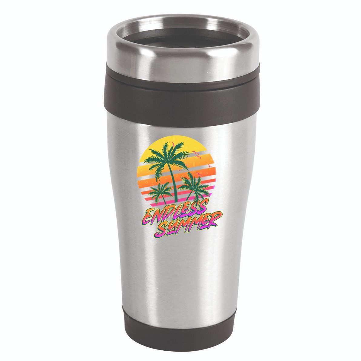 Retro 80s Eighties Tropical Endless Summer 16oz Travel Tumbler