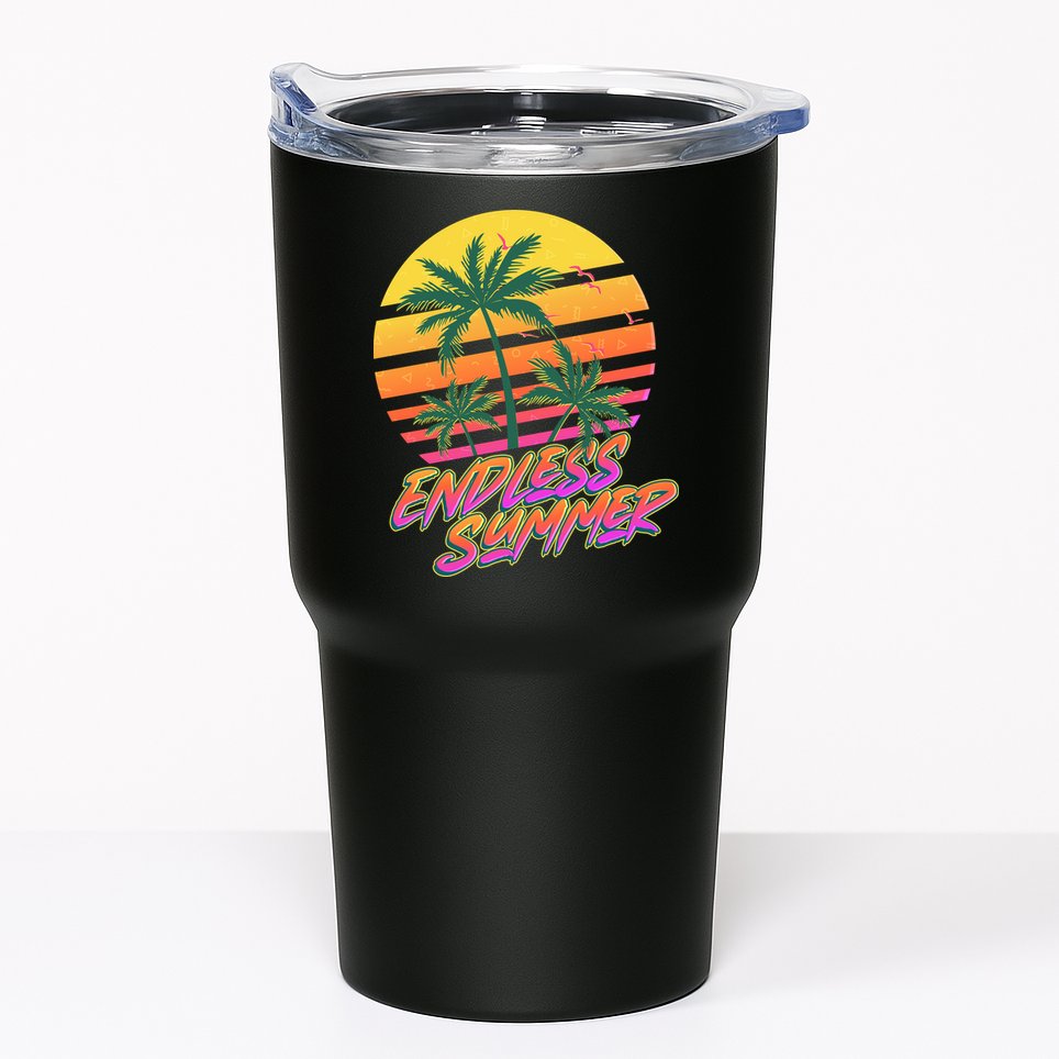 Retro 80s Eighties Tropical Endless Summer Tumbler