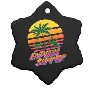 Retro 80s Eighties Tropical Endless Summer Ceramic Star Ornament