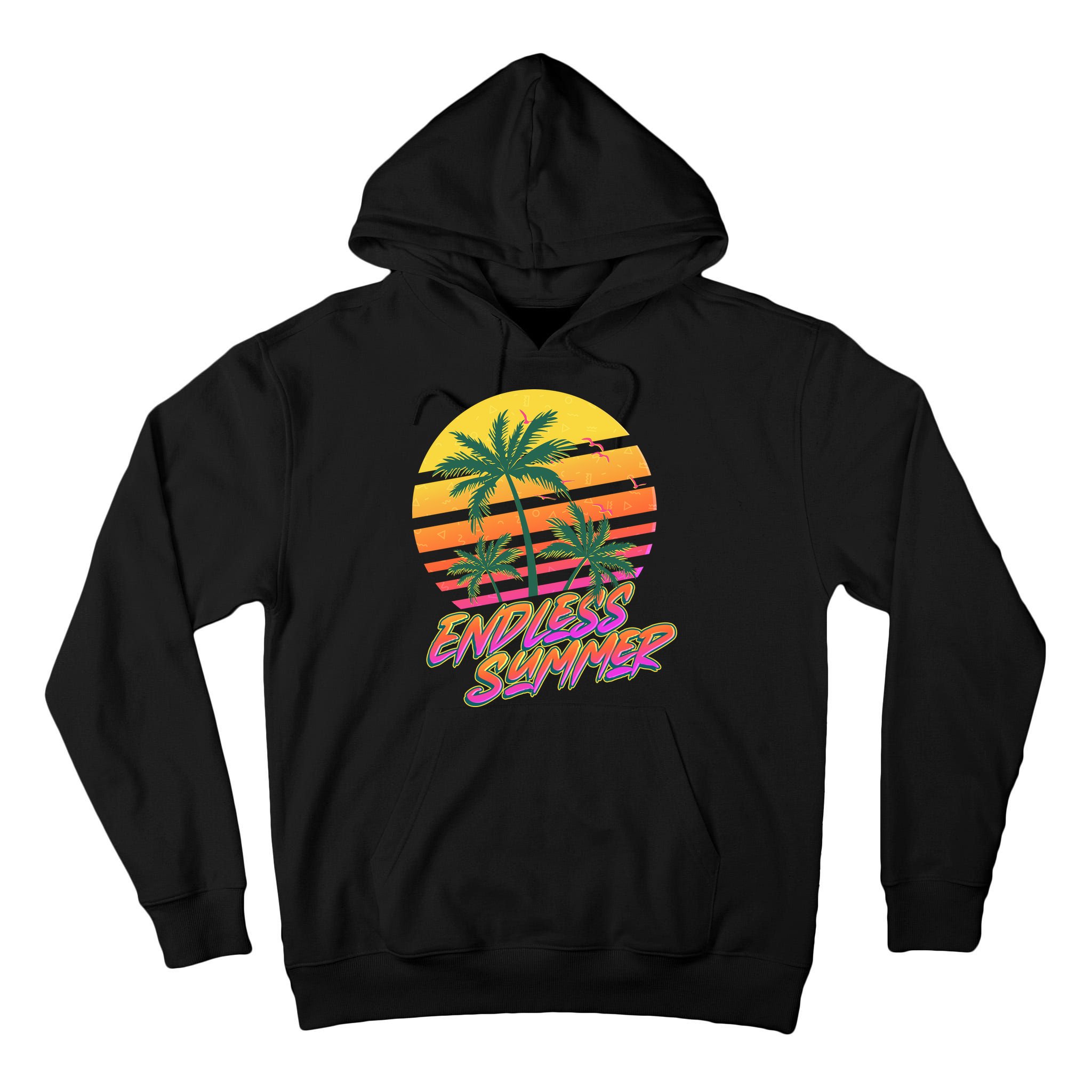 Retro 80s Eighties Tropical Endless Summer Tall Hoodie