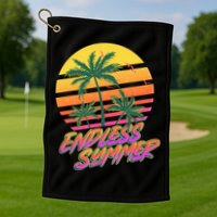 Retro 80s Eighties Tropical Endless Summer Golf Towel