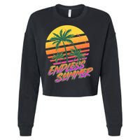Retro 80s Eighties Tropical Endless Summer Cropped Pullover Crew