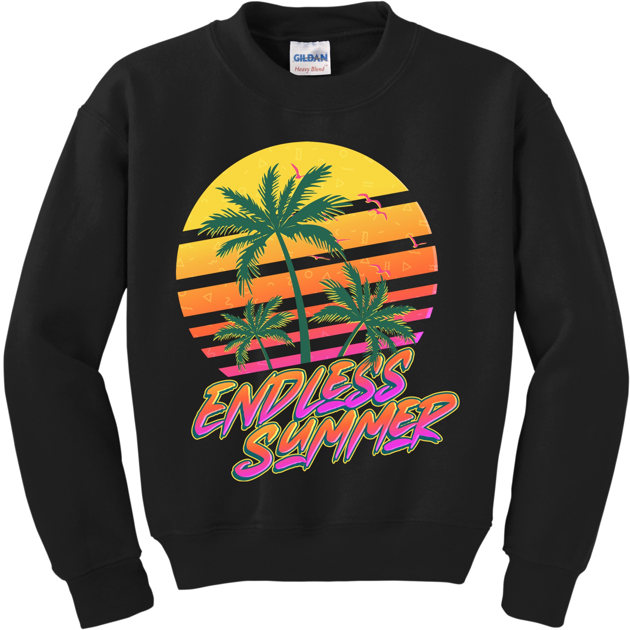 Retro 80s Eighties Tropical Endless Summer Kids Sweatshirt