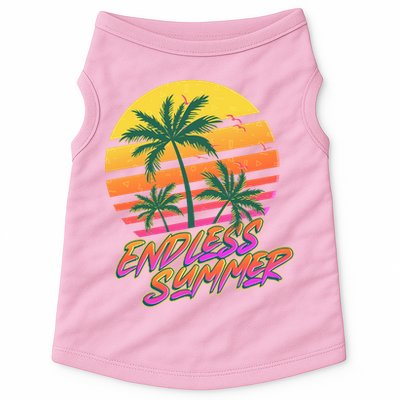 Retro 80s Eighties Tropical Endless Summer Doggie Tank