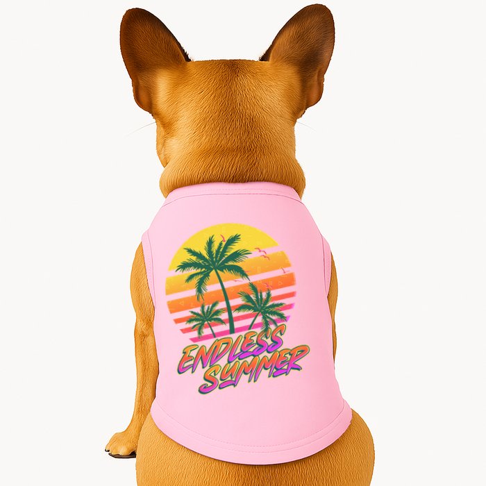 Retro 80s Eighties Tropical Endless Summer Doggie Tank