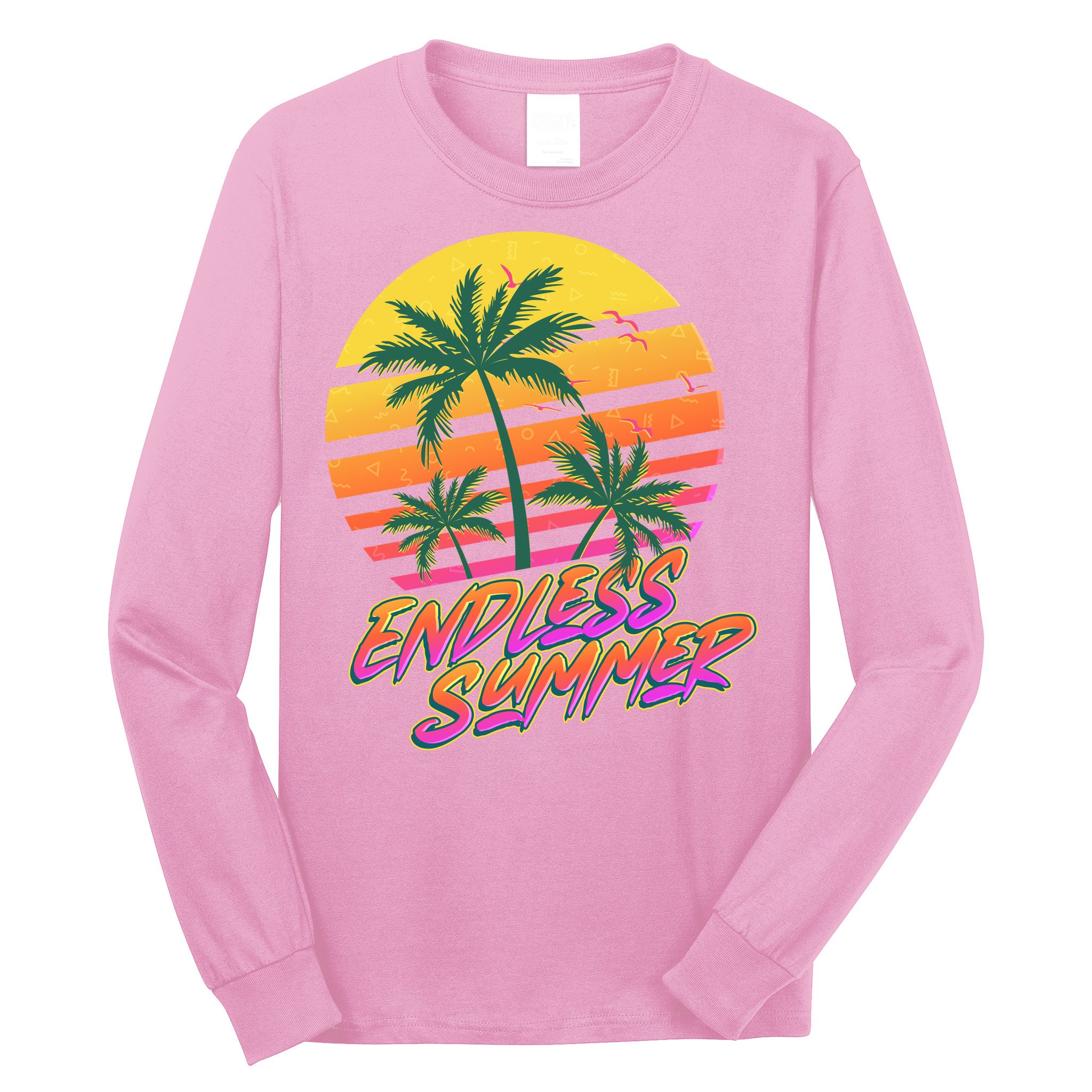 Retro 80s Eighties Tropical Endless Summer Long Sleeve Shirt