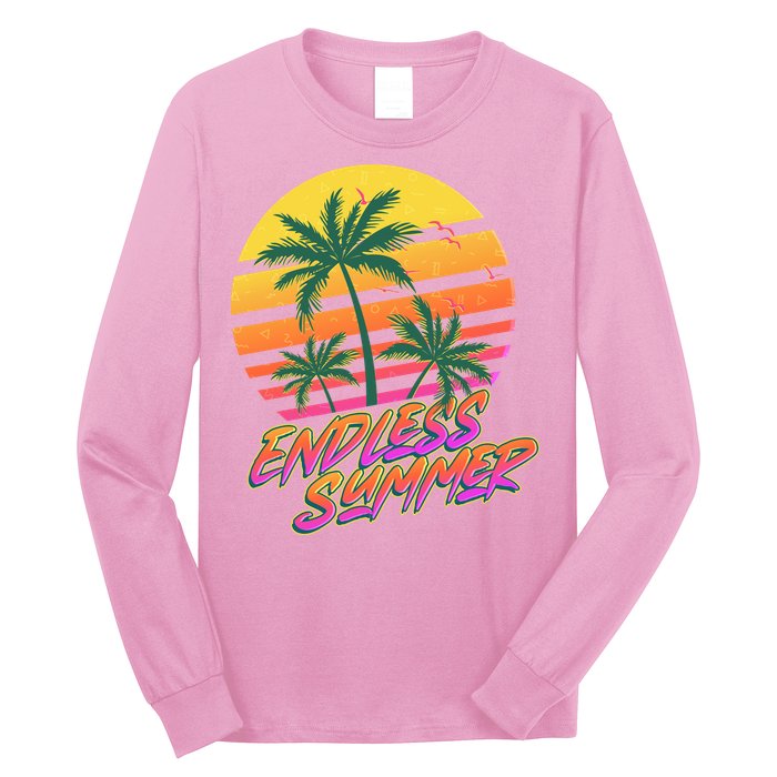 Retro 80s Eighties Tropical Endless Summer Long Sleeve Shirt