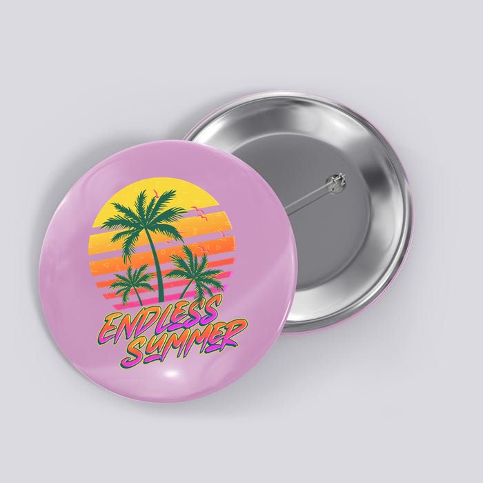 Retro 80s Eighties Tropical Endless Summer Button