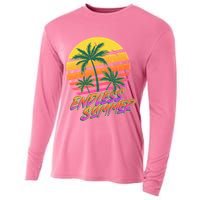 Retro 80s Eighties Tropical Endless Summer Cooling Performance Long Sleeve Crew
