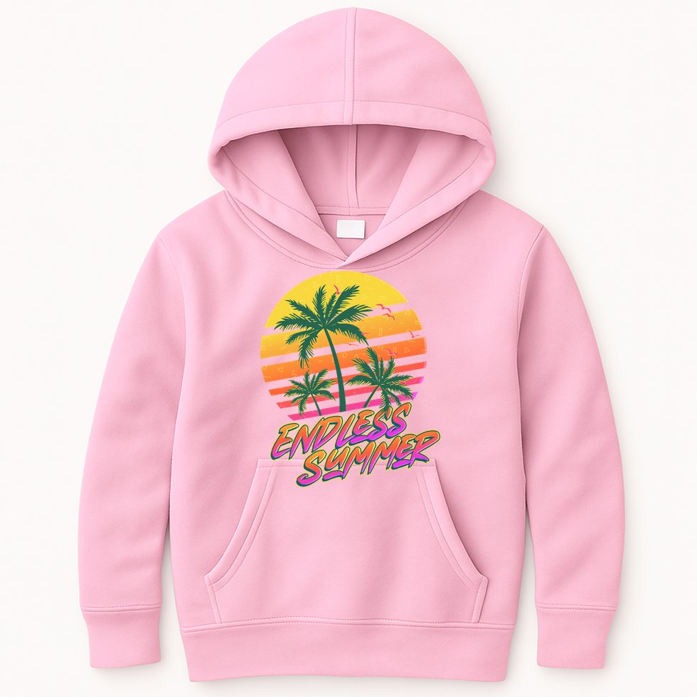 Retro 80s Eighties Tropical Endless Summer Kids Hoodie