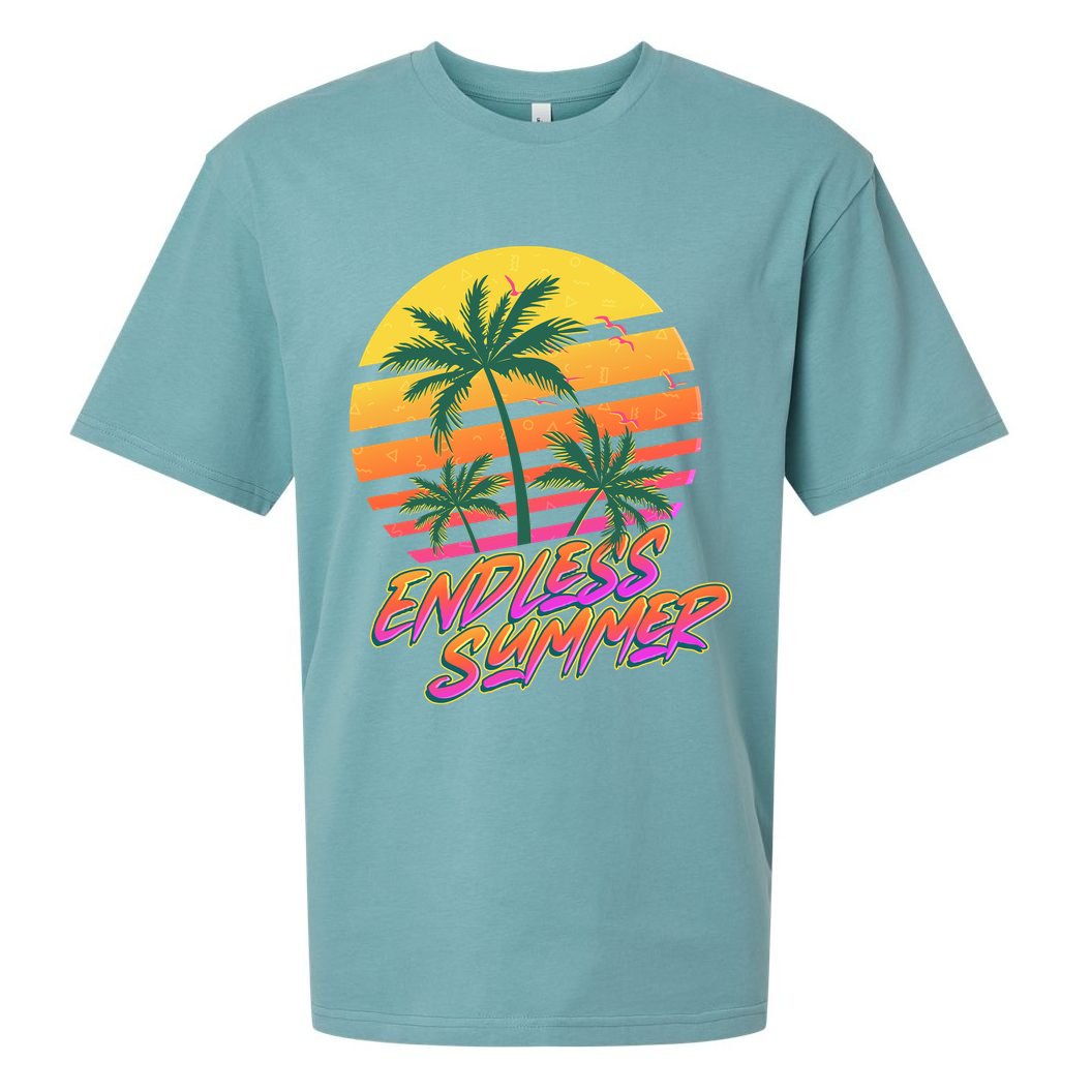 Retro 80s Eighties Tropical Endless Summer Sueded Cloud Jersey T-Shirt