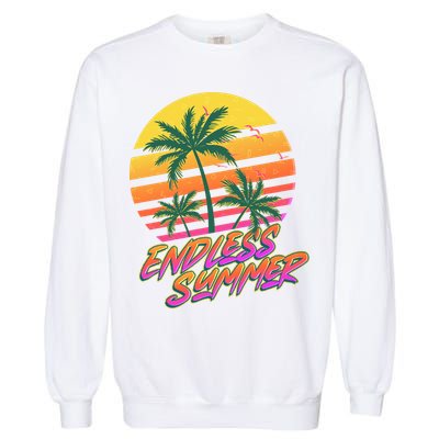 Retro 80s Eighties Tropical Endless Summer Garment-Dyed Sweatshirt