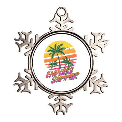 Retro 80s Eighties Tropical Endless Summer Metallic Star Ornament