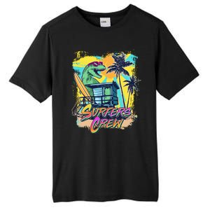 Retro 80s Eighties TRex Dinosaur Surfers Crew Tall Fusion ChromaSoft Performance T-Shirt