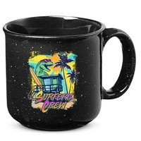 Retro 80s Eighties TRex Dinosaur Surfers Crew 15oz Campfire Ceramic Mug