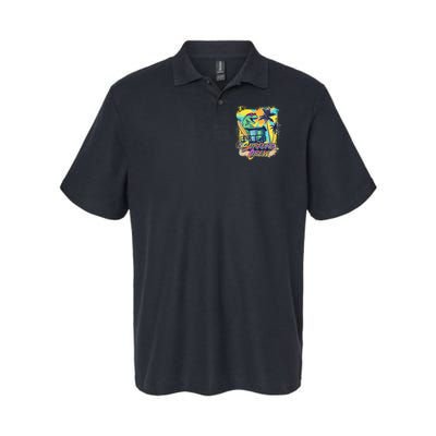 Retro 80s Eighties TRex Dinosaur Surfers Crew Polo