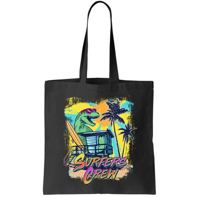 Retro 80s Eighties TRex Dinosaur Surfers Crew Bag