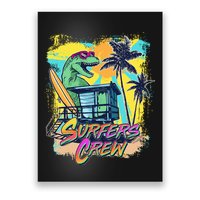 Retro 80s Eighties TRex Dinosaur Surfers Crew Poster