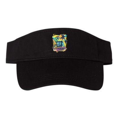 Retro 80s Eighties TRex Dinosaur Surfers Crew Visor