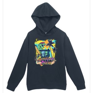 Retro 80s Eighties TRex Dinosaur Surfers Crew Urban Pullover Hoodie