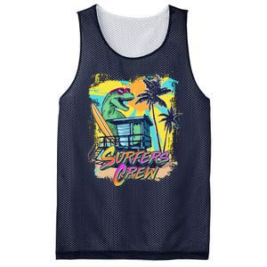 Retro 80s Eighties TRex Dinosaur Surfers Crew Mesh Reversible Basketball Jersey Tank